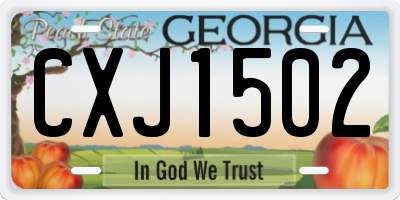 GA license plate CXJ1502