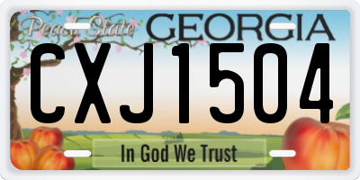GA license plate CXJ1504