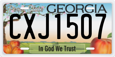 GA license plate CXJ1507