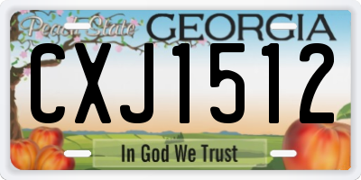 GA license plate CXJ1512