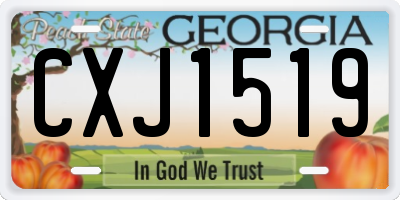 GA license plate CXJ1519