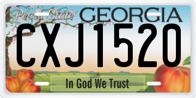 GA license plate CXJ1520
