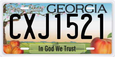 GA license plate CXJ1521