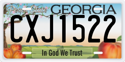 GA license plate CXJ1522