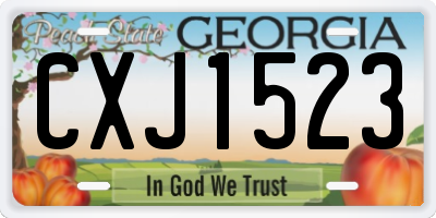 GA license plate CXJ1523