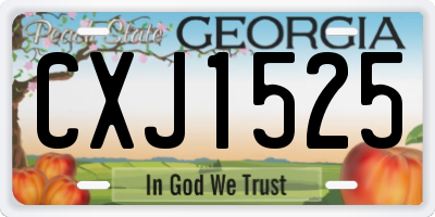 GA license plate CXJ1525