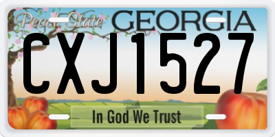 GA license plate CXJ1527