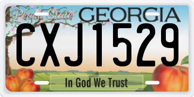 GA license plate CXJ1529