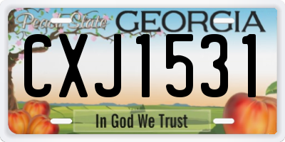 GA license plate CXJ1531