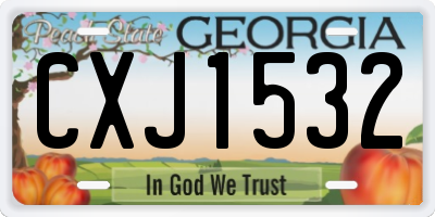 GA license plate CXJ1532
