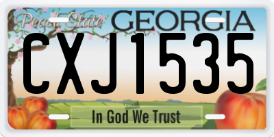 GA license plate CXJ1535