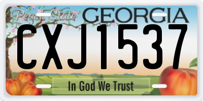 GA license plate CXJ1537