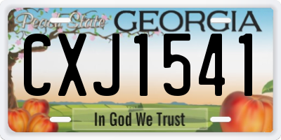 GA license plate CXJ1541