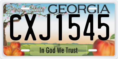 GA license plate CXJ1545