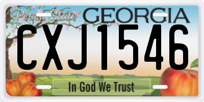 GA license plate CXJ1546
