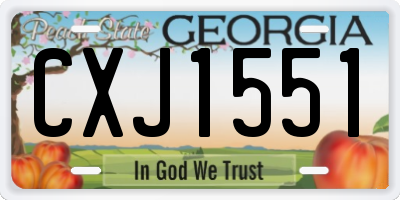 GA license plate CXJ1551