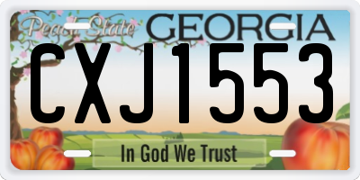 GA license plate CXJ1553