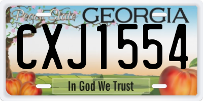 GA license plate CXJ1554