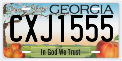 GA license plate CXJ1555