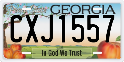 GA license plate CXJ1557