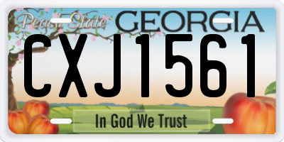 GA license plate CXJ1561