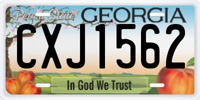 GA license plate CXJ1562
