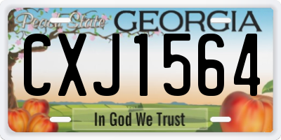 GA license plate CXJ1564
