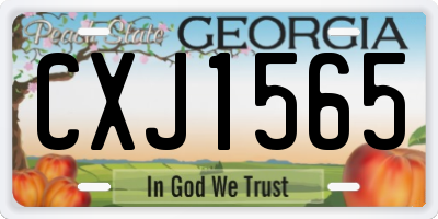 GA license plate CXJ1565
