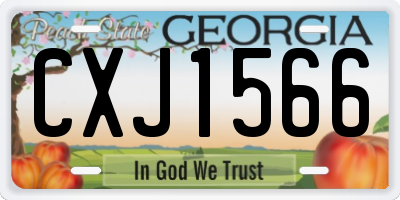 GA license plate CXJ1566