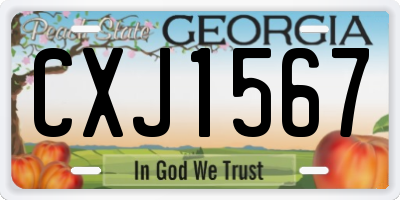 GA license plate CXJ1567