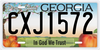 GA license plate CXJ1572