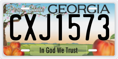 GA license plate CXJ1573