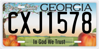 GA license plate CXJ1578