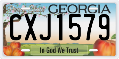 GA license plate CXJ1579