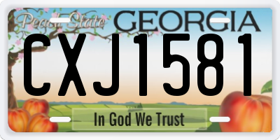 GA license plate CXJ1581