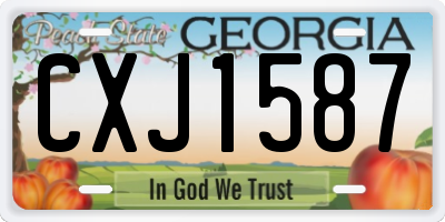 GA license plate CXJ1587