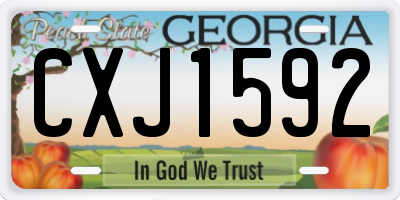GA license plate CXJ1592