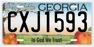 GA license plate CXJ1593