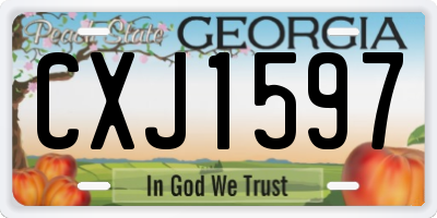 GA license plate CXJ1597