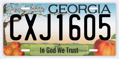 GA license plate CXJ1605