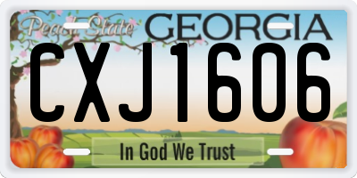 GA license plate CXJ1606