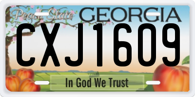 GA license plate CXJ1609