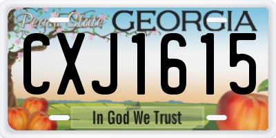 GA license plate CXJ1615