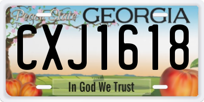 GA license plate CXJ1618