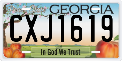 GA license plate CXJ1619