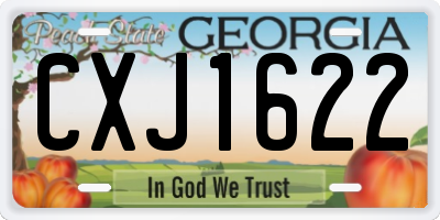 GA license plate CXJ1622