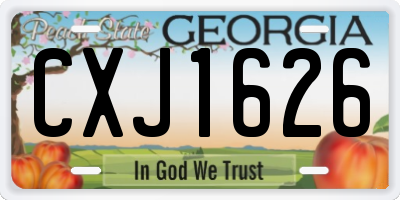 GA license plate CXJ1626