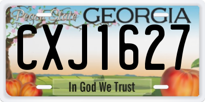 GA license plate CXJ1627