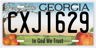 GA license plate CXJ1629