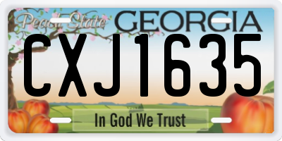 GA license plate CXJ1635